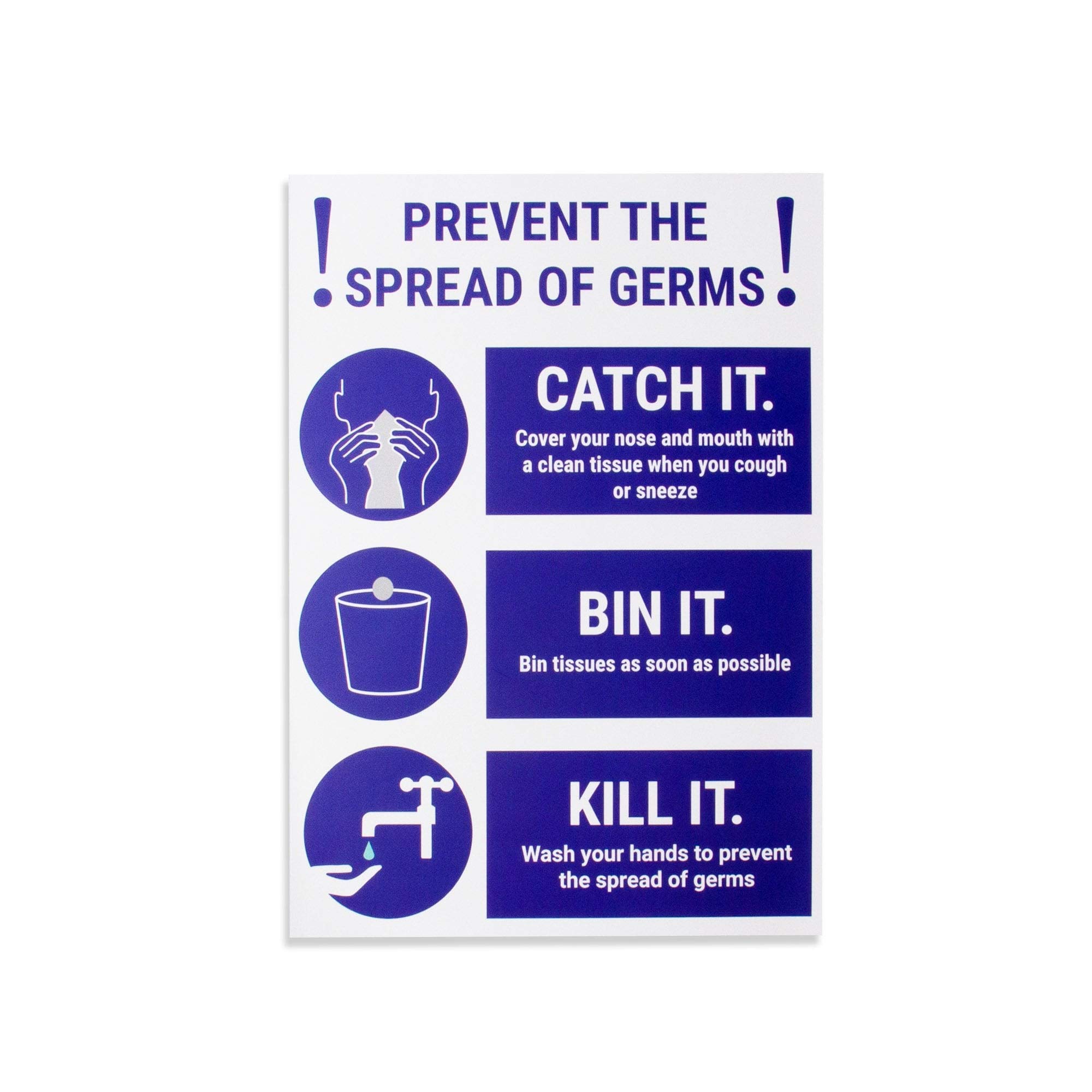 White Prevent The Spread of Germs Magnetic Sign to Ensure Staff and Customers Prevent the Spread of Germs — image 1