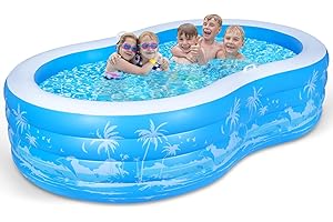 YUEPOOL Inflatable Swimming Pool, 102” x 63” x27” Full-Sized Large Inflatable Pool with Seats Handles, Extra Large Blow Up Durable Thickened Pools for Outdoor, Garden, Backyard.