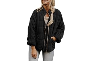 SAUKOLE Womens Winter Dolman Long Sleeve Full-Zip Quilted Jacket Coat Warm Outerwear
