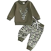 Mieeyali Toddler Kids Hunting Clothes Mallard Duck Half Zip Sweatshirt Camo Country Shirt Pants Set Fall Winter Outfits