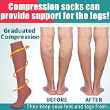 DRESHOW 4 Pairs Compression Socks Women Men Circulation Athletic Running view 2