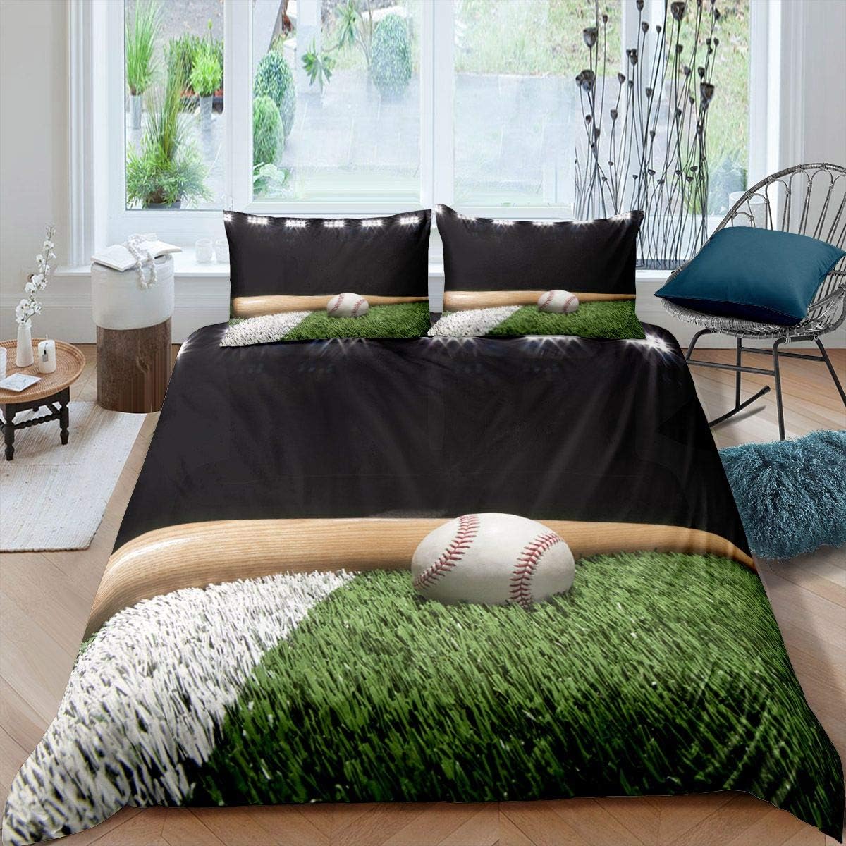 Amazon Com Castle Fairy Duvet Cover Set Twin Baseball Field Baseball Bat Bedding Comforter Covers Set Baseball Black Green White Bedding Set With Zipper 1 Duvet Cover 1 Pillowcases 68x90inches Home Kitchen