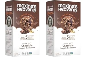 Maxine's Heavenly Chocolate Chunk Cookies | Gluten Free Chocolate Chip Cookies Made with Oats and Sweetened with Coconut Sugar & Dates | Tasty Low Sugar Vegan Dessert | 7.2 Ounces Each (2 pack)