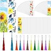 100Pcs Sublimation Bookmarks Blank with 100 Colorful Tassels - Bulk DIY Double-Side Heat Transfer Craft Bookmarkers for Gifts, Birthday, Wedding