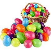 Prextex 3.5&rdquo; Unfilled Easter Eggs Empty, 36 pcs - Empty Plastic Eggs Fillable with Candy, Presents for Toy Basket - Easter Decorations, Toy Egg Basket - Boys and Girls