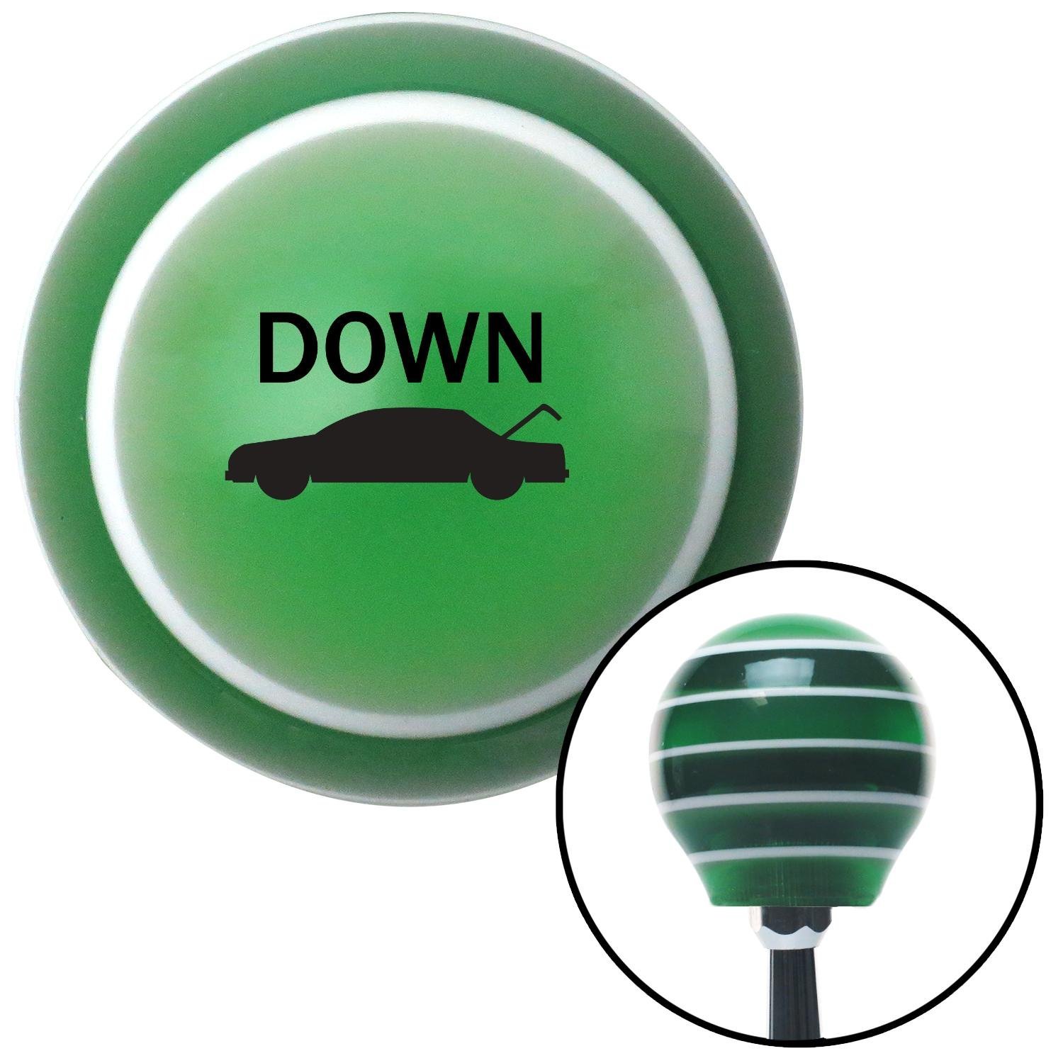 Black Automotive Trunk Down American Shifter 121440 Green Stripe Shift