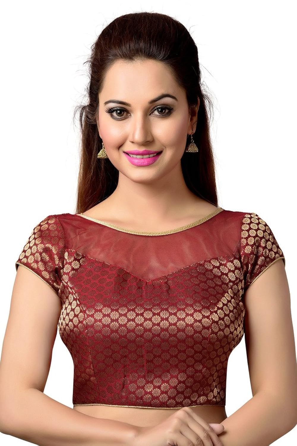 studio shringaar brocade net yoke blouse