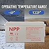 NPP Deep Cycle AGM Battery 12V 150Ah, 1200A Surge, Rechargeable SLA ...