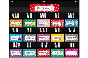 Mewise Class Jobs Pocket Chart for Classroom,Teacher's Helper Classroom Management Pocket Chart…