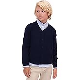 Lilax Little Boys Basic Long Sleeve V-Neck Classic Knit Cardigan Sweater