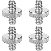 Standard 1/4"-20 Male to 1/4"-20 Male Tripod Screw, 4 PCS Standard Camera Screw Adapter Converter Double Head Tripod Mounting Thread Light Stand Screws for Shoulder Rig Stud Mounting Accessories