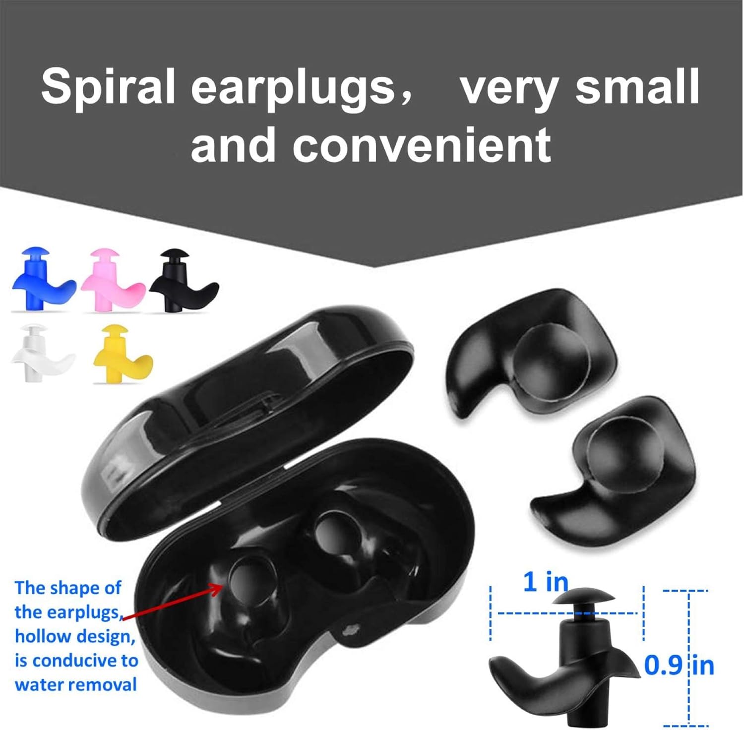 Swimming Ear Plugs,5-Pairs PackWaterproof Reusable Silicone Swimming EarPlugs for Swimming Showering Bathing Surfing Snorkeling and Other Water Sports,Suitable for Kids and Adults: Health & Personal Care