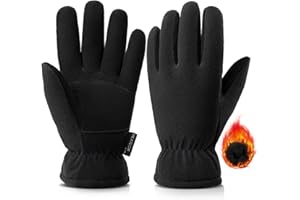 OZERO Winter Gloves for Men & Women: -30℉ Warm Thermal Running Cycling and Work Gloves for Men Cold Weather | Deerskin and Polar Fleece Insulated Winter Gloves Men