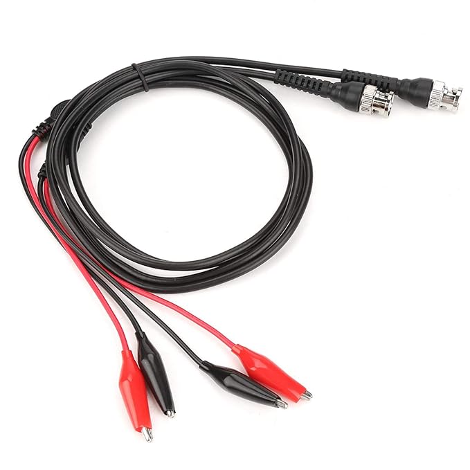 BNC Cable, 2pcs P1011 BNC to Dual Clip Oscilloscope Test Probe Lead