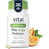 Hyperbiotics Vital Nutrients Pro Kids Probiotic | Allergen-Free Toddler Probiotics for Kids | Targeted Immune, Gut, and Digestive Health | Sugar-Free Orange Flavor | 60 Chewable Tablets