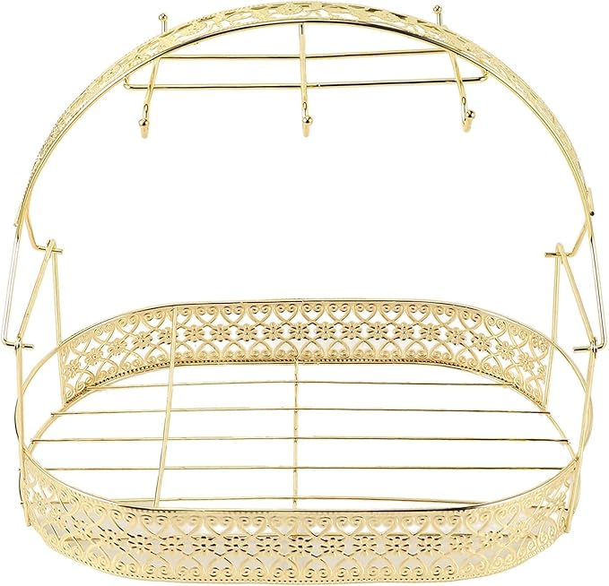 CUHAWUDBA Estante de Almacenamiento Dorado de Gran Capacidad Plato de