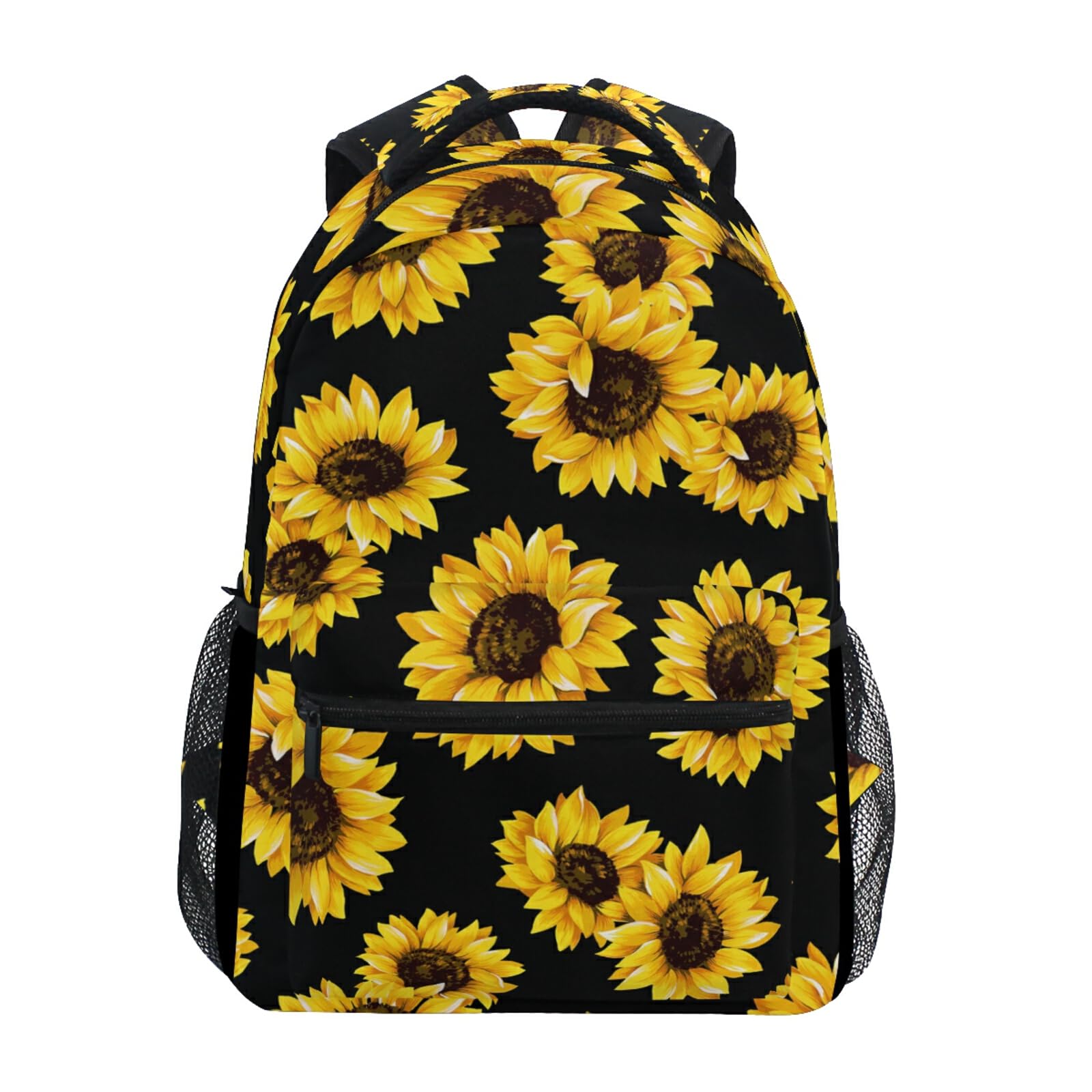 ALAZA Black Sunflower Backpacks for School Bookbags for Girls Kids Teen Toddler Fashion Daypack Rucksack Travel Laptop Bag