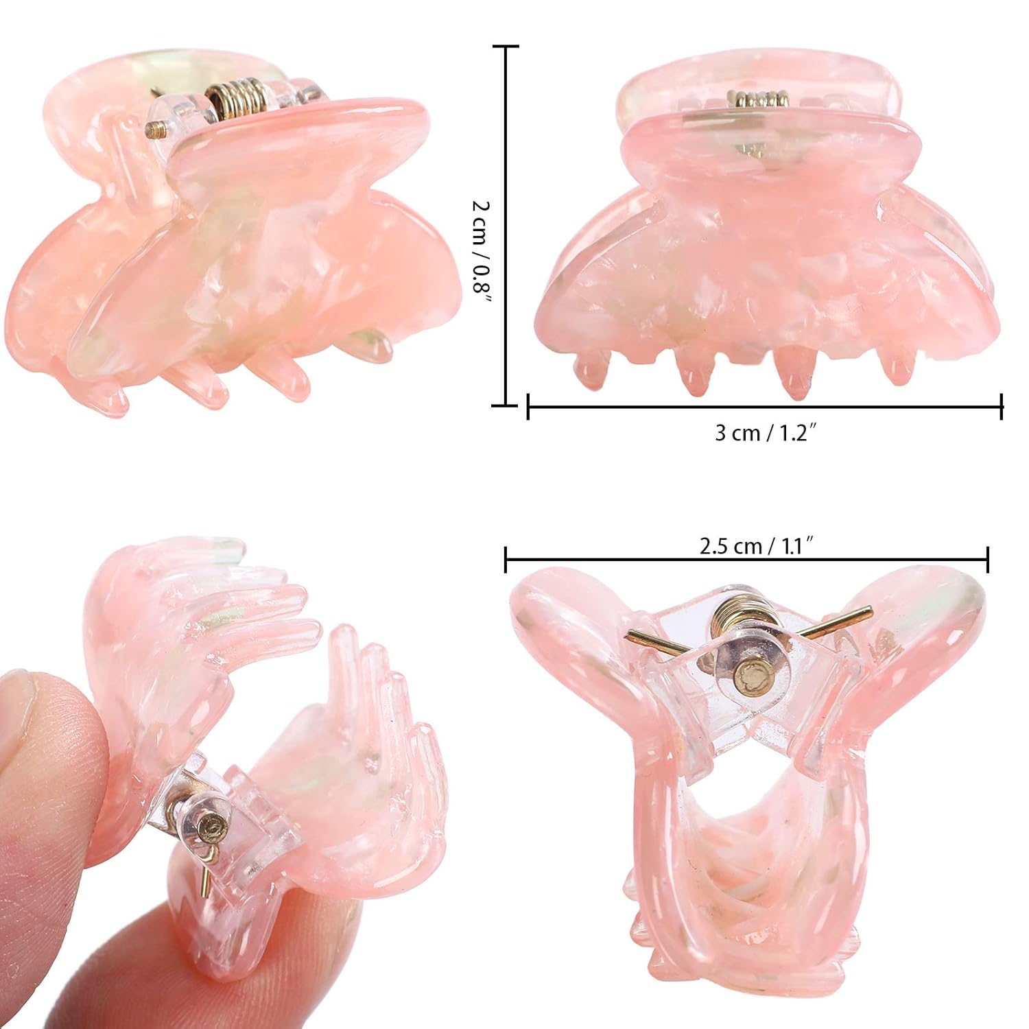 Claw Hair Clips Jaw Clamps - 12PCS Small Hair Claw Jaw Clamp for Thin Hair Styling Accessories Classic Hair Clamp for Women Girls (Sequins) : Beauty