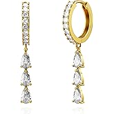 Dainty Earring 14K Gold Plated Drop Earrings for Women,Gold Dangle Earrings for Women,Trendy Hypoallergenic Dangling Earring