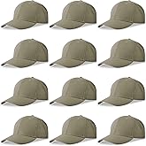 NOBONDO 12 Pack Unisex Baseball Caps - Bulk Wholesale Blank Plain Adjustable Hats for Men & Women