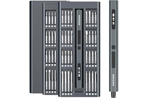 MIKESIER 3.7V Mini Electric Screwdriver, Precision Screwdriver Set, Cordless Screwdrivers with Smart Display, 64 Magnetic Bits, Magnetic Storage, Portable Repair Tool Kit for Electronics Phone Laptop Watch