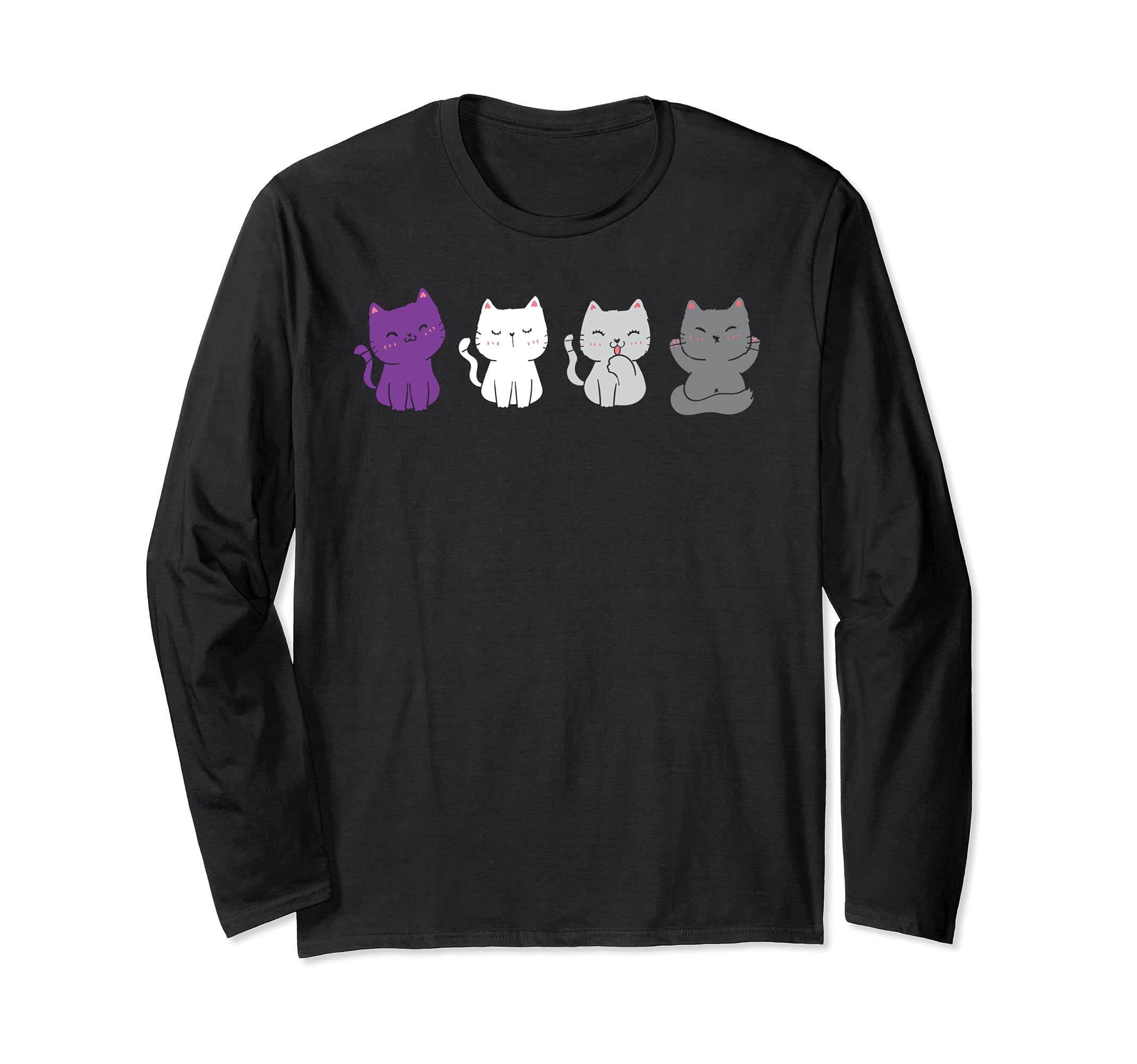 Asexuality Pride Ace LGBTQIA Cat Pet Animal Proud Asexual Long Sleeve T-Shirt