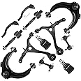 Front Upper and Lower Control Arms w/Ball Joint, Outer Tie Rods Sway Bars Suspension kit Replacement for Accord 2003-2007(2.4L Gas Engine), Acura TSX 2004-2008 (12pc)