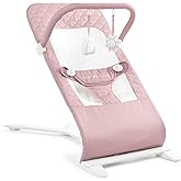 Baby Delight Alpine Deluxe Portable Baby Bouncer | Infant | 0-6 Months | 100% GOTS Certified Organic Cotton Fabric | Organic Rose