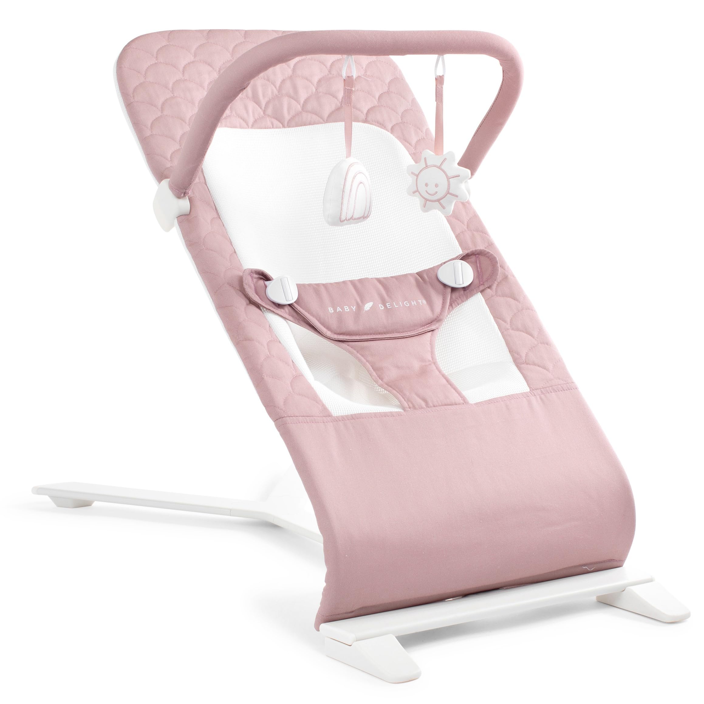 Photo 1 of ***(MISSING STRAPS)***Baby Delight Alpine Deluxe Portable Baby Bouncer | Infant | 0-6 Months | 100% GOTS Certified Organic Cotton Fabric | Organic Rose
