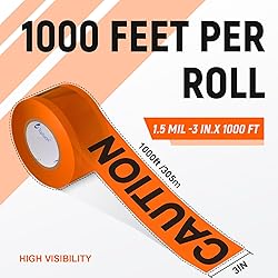 TopSoon Orange Caution Tape Roll 3-Inch by