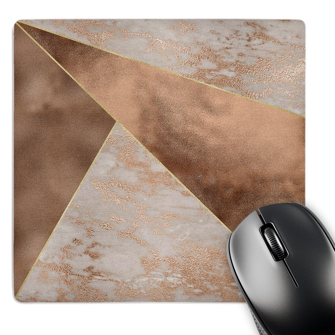 3dRose mp_272805_1 8/8-Inch "Image of Abstract Trendy Geometrical Copper Marble Triangle Shapes" Mouse Pad - Multi-Colour