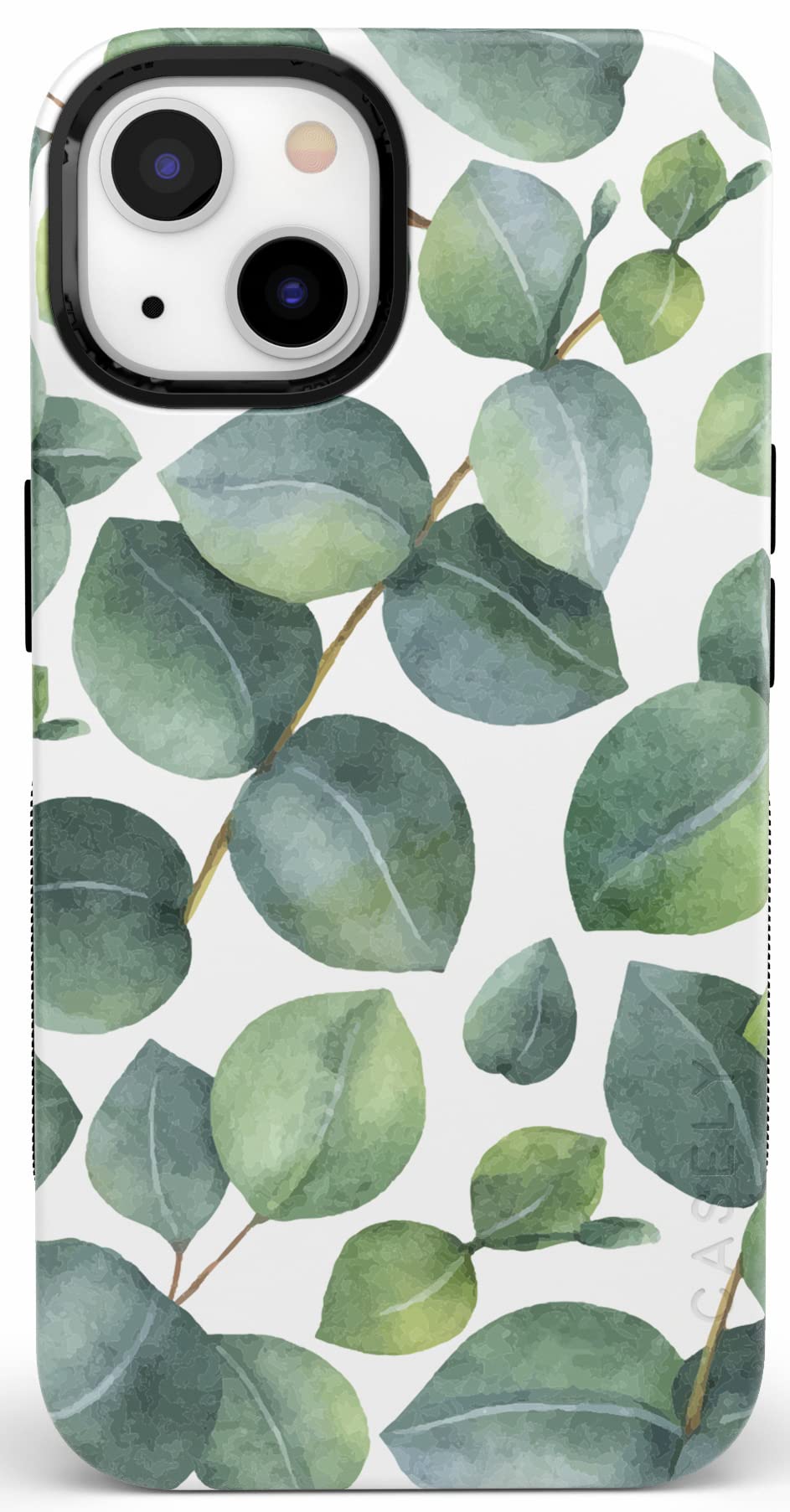 Casely iPhone 13 Case | Leaf Me Alone | Green Floral Print | Bold Protective Design | Compatible with MagSafe