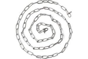 JENSWILL 1/8 inch (3mm) -6.5ft(Length) Stainless Steel 304 Chain,Metal Chain Utility Chain Heavy Duty Chain for Guardrail, Swing, Lifting, Trailer,Pet,Hanging Clothes with 2 Shackles