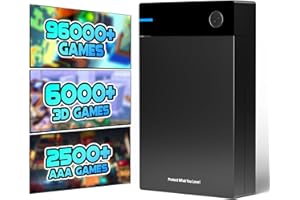 Kinhank 12TB Retro Gaming Hard Drive, Retro Game Hard Drive with 96000+ Classic Games,Retro Game Consoles Portable Game Hard Drive Disk Compatible with Win-7/8/10/11