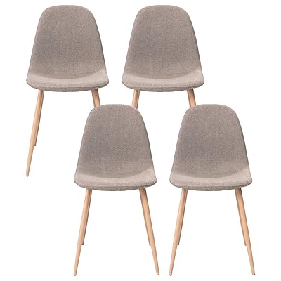 BUTII Dining Chairs Set of 4, Fabric Upholstered with Metal Legs