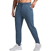 PINSPARK Mens Athletic Joggers Pants with Zipper Pockets Lightweight Quick Dry Workout Track Gym Pants