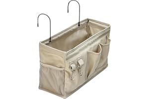 �鶹�� Basics Bedside Caddy Hanging Storage Organizer, 12 x 37 x 20 cm, Linen, Dark Grey
