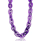 LCPQMZGH Jumbo Plastic Chain Necklace Hip Hop Rapper Gold Chain for Party Costume Accessory, 31.5Inch/35.4Inch/39.4Inch