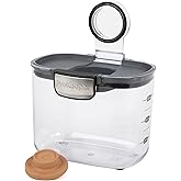 ProKeeper+ by Progressive International Clear Plastic Airtight Food Baker's Kitchen Storage Organization Container Canister Set with Magnetic Accessories (Brown Sugar 1.4-Quart)