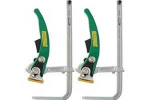 MICROJIG MatchFit Ratchet Clamp, 2-Pack | 7-Inch Capacity, Anti-Pivot Spring, Quick Release Trigger, No-Mar Clamp Pad, Compat