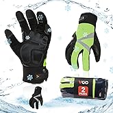 Vgo... 2-Pairs -4℉ or Above 3M Thinsulate C100 Lined Synthetic Leather Warm Work Gloves, Waterproof Insert (SL8777FW)