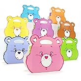 Care Bears Themed Party Favor Boxes (Set of 8)- Perfect for Birthdays, Baby Showers, Kids' Parties - Gift Boxes, Goody Bags, Treat Containers with Handles