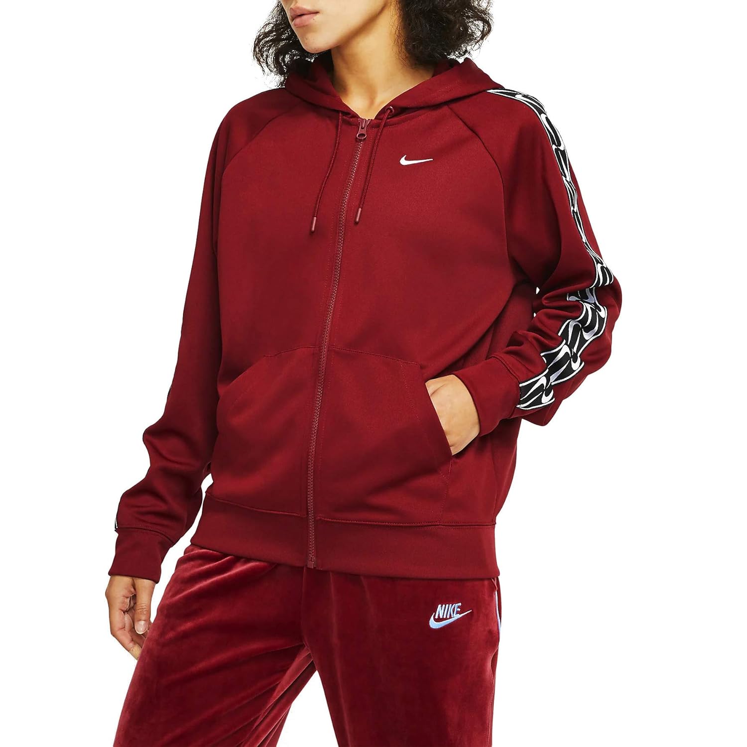 nike taped hoodie women's