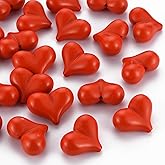 KitBeads 255Pcs Red Heart Beads Opaque Valentine Day Love Romantic Acrylic Heart Shaped Beads for Jewelry Making Bracelets Necklaces Crafts Decor