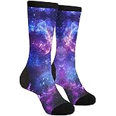 Giinly Galaxy Stars Constellation Astronomy Socks Novelty Funny Crew Socks Crazy Gifts For Men Women