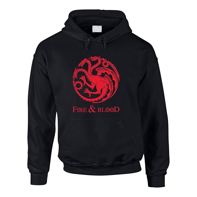 Shirtdepartment Game of Thrones - Fire & Blood - House Targaryen - Herren Hoodie - GoT Pulli mit Drachen Wappen - von Shirt D