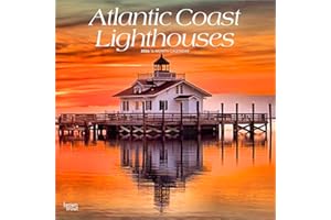 Atlantic Coast Lighthouses | 2026 12 x 24 Inch (Hanging) Monthly Square Wall Calendar | Plastic-Free | BrownTrout | USA Unite