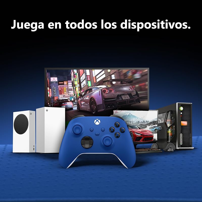 Controle Sem Fio Xbox Shock Blue para Xbox Series X|S, Xbox One, Windows 10/11, iOS e Android