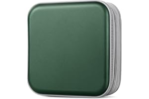 Bivisen CD Case, DVDs Wallet Holder, CD/DVD Case Wallet 40 Discs Heavy Duty Bag Binder Storage Booklet Album (Dark Green)