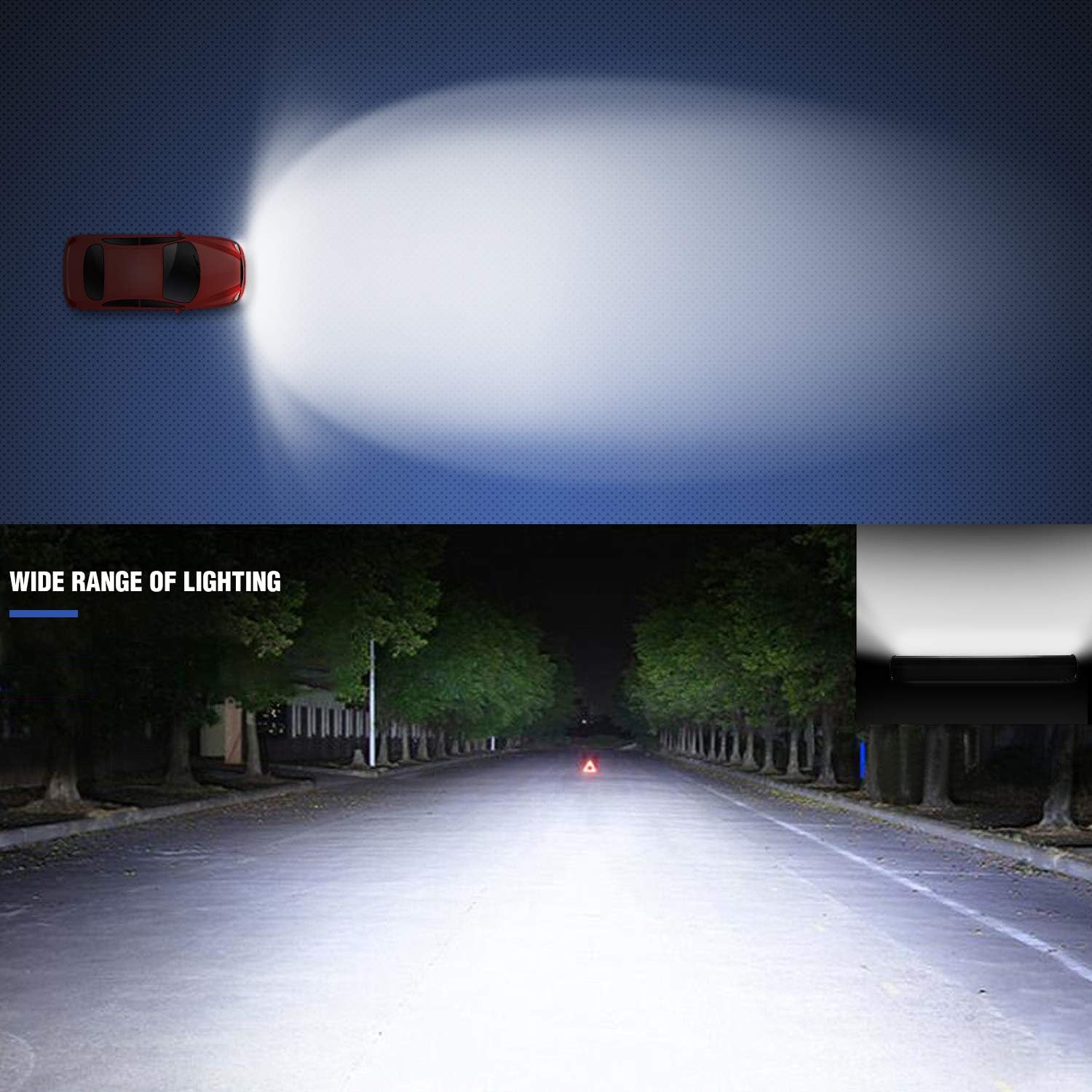 Nilight 18027C-A 2PCS 6.5Inch Bar 2 Pack 7 Inch 72w 7200lm Quad Row LED Off-Road Pods Spot Beam Fog Driving Work Light for Truck 4x4 ATV SUV Boat Jeep Tractor, 2 Year Warranty: Automotive